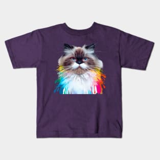 Himalayan Cat Rainbow Painting Kids T-Shirt